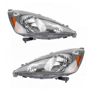 Headlight Assembly Compatible With 2009-2014 Honda Fit DX & LX Driver and Passenger Side