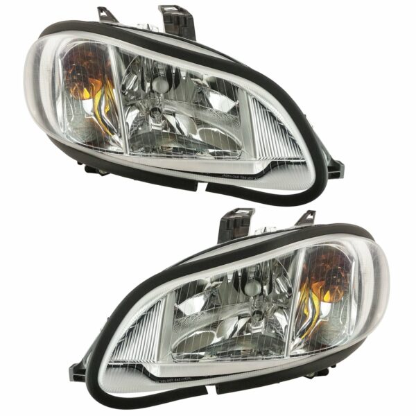 Headlights Headlamps Left & Right Pair Set for 02-13 Freightliner M-2