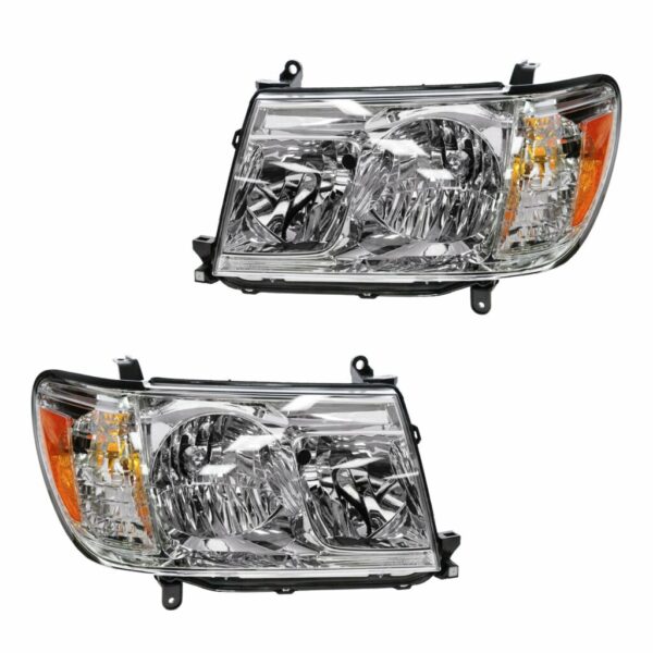 Front Headlights Headlamps Lights Lamps Pair Set for 05-07 Toyota Land Cruiser