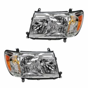 Front Headlights Headlamps Lights Lamps Pair Set for 05-07 Toyota Land Cruiser