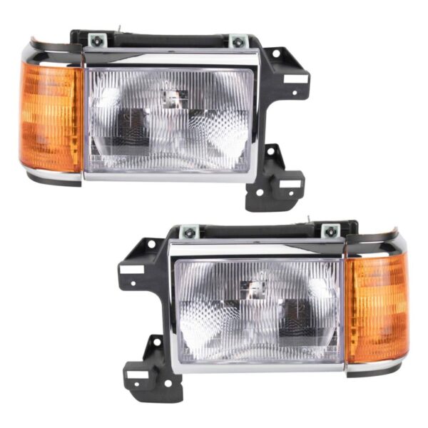 Headlight Set Fits 1987-1991 Ford Bronco F-150