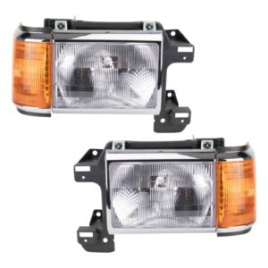 Headlight Set Fits 1987-1991 Ford Bronco F-150