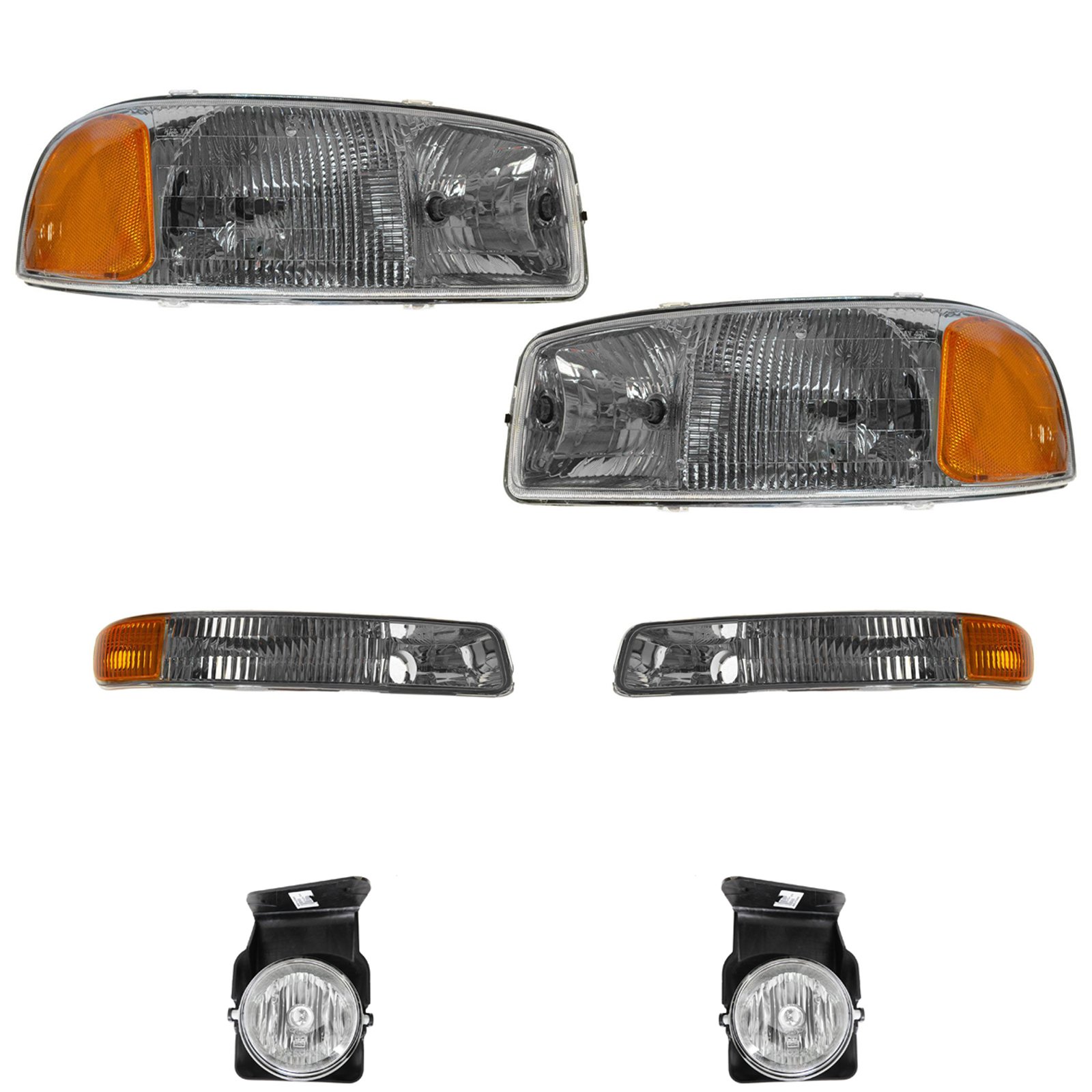 Headlight Parking Fog Driving Light Lamp LH RH Set of 6 for GMC Sierra