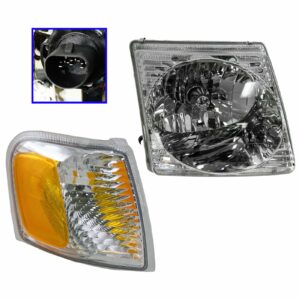 Headlight & Parking Light Kit Passenger Right Side Set of 2 for Ford Explorer