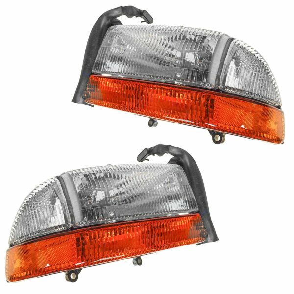 Headlights Headlamps w/ Signal Left & Right Pair Set for Durango Dakota Truck