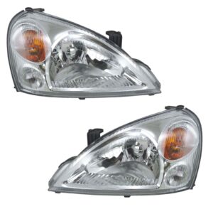 Front Headlights Headlamps Lights Lamps Left & Right Pair Set for 02-07 Aerio