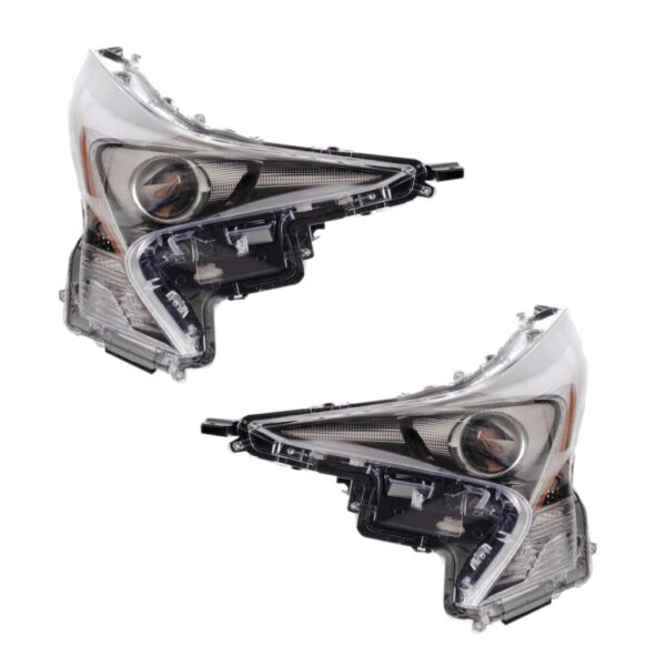 Headlight Set Fits 2016-2018 Toyota Prius