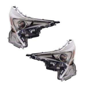 Headlight Set Fits 2016-2018 Toyota Prius