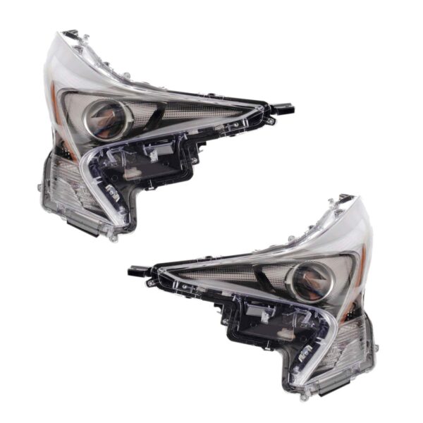 Headlight Set Fits 2016-2018 Toyota Prius