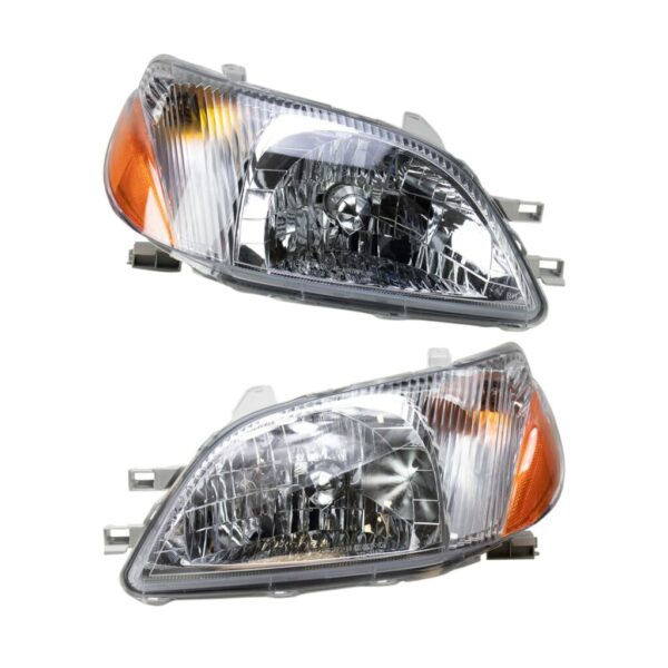 DEPO 2 Piece Headlight Lamp Assembly Set LH Driver & RH Passenger Sides for 00-02 Toyota Echo