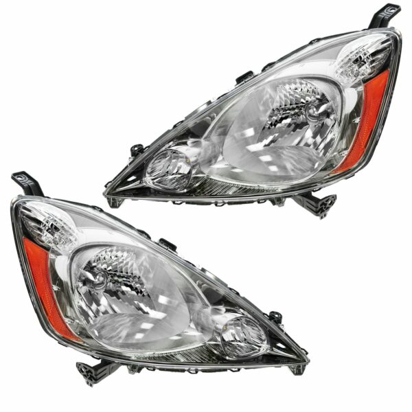 Headlights Headlamps Left & Right Pair Set for 09-11 Honda FIT Sport