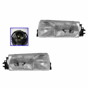 Headlights Headlamps And Mounting Panel Pair Set for 91-96 Chevy Caprice