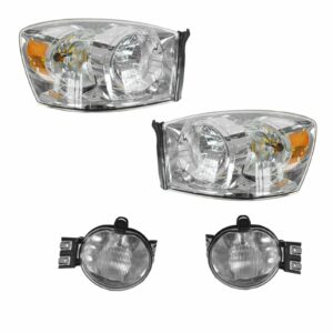 Headlight Fog Driving Light Lamp LH RH Kit Set of 4 for Dodge Ram Truck