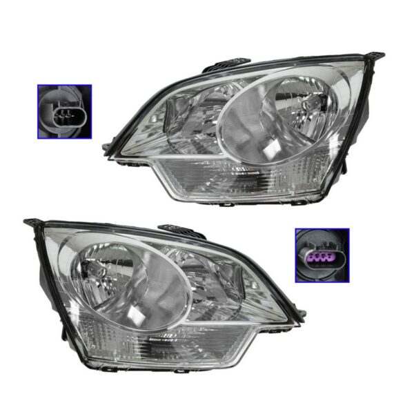 Headlights Headlamps Left & Right Pair Set for Saturn Vue Chevy Captiva Sport