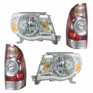 Headlight Tail Light Lamp Front Rear Kit Set of 4 for 08-11 Toyota Tacoma New