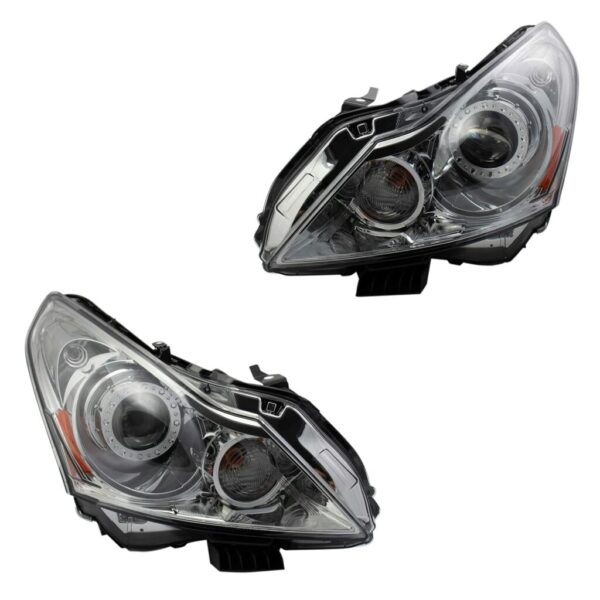 HID Headlight Lamp Assembly Pair LH & RH Sides for Infiniti G25 G37 Sport