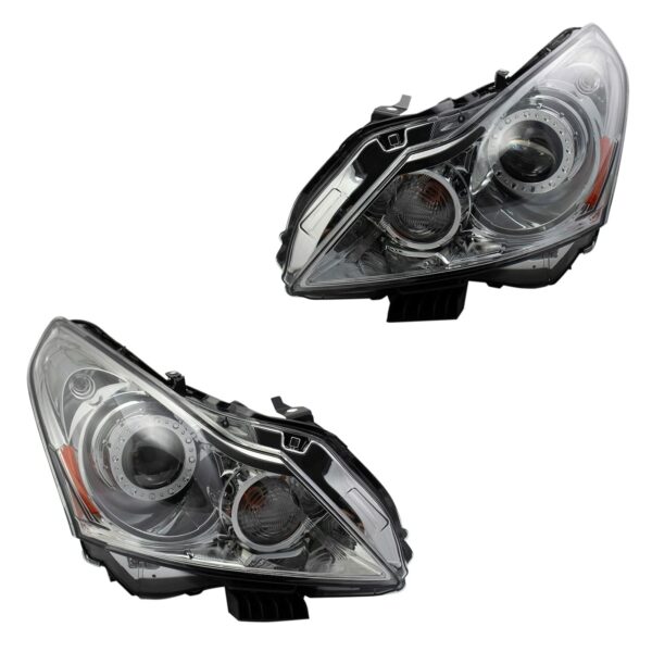 HID Headlight Lamp Assembly Pair LH & RH Sides for Infiniti G25 G37 Sport