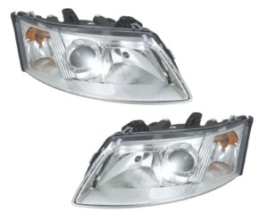 Headlights Headlamps Left & Right Pair Set for 03-07 Saab 9-3