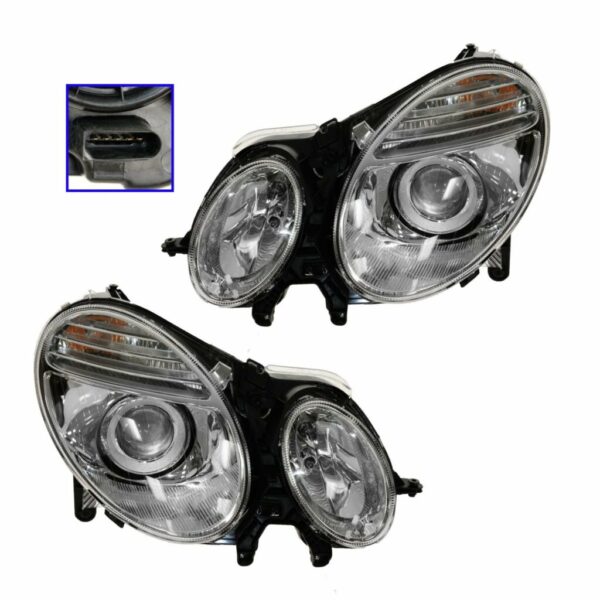 HID Xenon Headlights Headlamps Left & Right Pair Set for Mercedes Benz E-Class