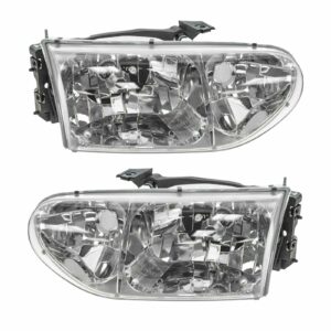Headlights Headlamps Left LH & Right RH Pair Set For 99-00 Quest Villager