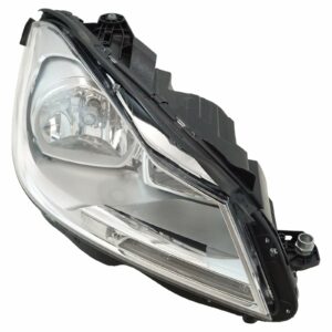 Halogen Headlight Headlamp Chrome Bezel Passenger Side RH Compatible with Mercedes C-Class