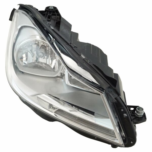 Halogen Headlight Headlamp Chrome Bezel Passenger Side RH Compatible with Mercedes C-Class