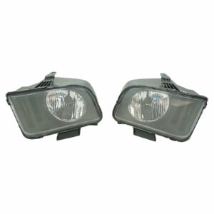 Headlights Headlamps LH Left RH Right Pair Set for 05-09 Ford Mustang
