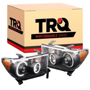 TRQ Performance Headlight Set Fits 2008-2017 Toyota Sequoia 2007-2013 Tundra
