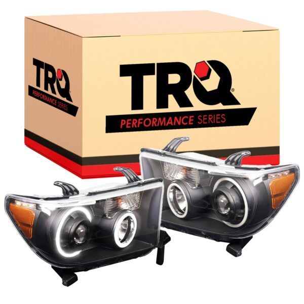 TRQ Performance Headlight Set Fits 2008-2017 Toyota Sequoia 2007-2013 Tundra