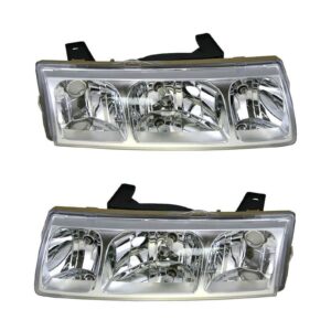 Front Headlights Headlamps Lights Left LH & Right RH Pair Set for 05 Saturn Vue