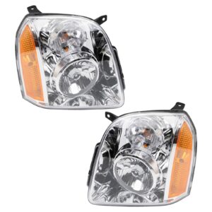 Headlight Set Compatible with 2007-2014 GMC Yukon Yukon XL 1500 2007-13 Yukon XL 2500