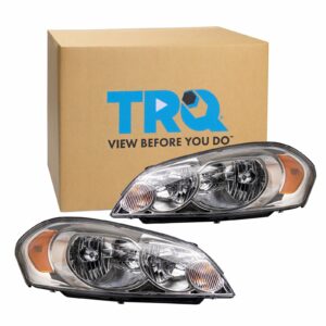 TRQ Headlights Set Compatible with 2006-2016 Chevrolet Impala 2006-2007 Monte Carlo