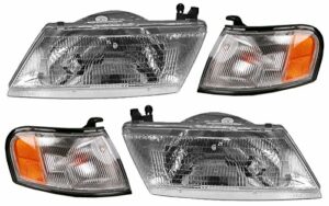 Headlights Headlamps & Parking Turn Corner Light Lamp Set Kit for Sentra 200SX