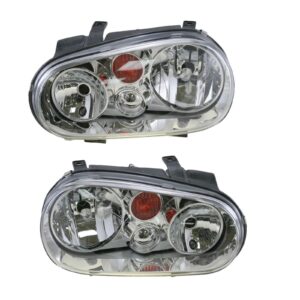 Front Headlights Headlamps Lights Lamps LH & RH Pair Set for 02-07 VW Golf