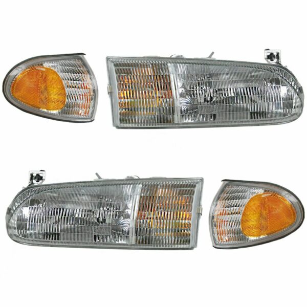 Headlight Headlamp Parking Corner Light Set of 4 for 95-97 Ford Windstar