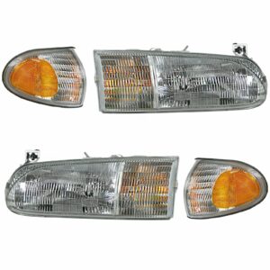 Headlight Headlamp Parking Corner Light Set of 4 for 95-97 Ford Windstar