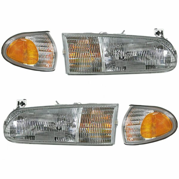 Headlight Headlamp Parking Corner Light Set of 4 for 95-97 Ford Windstar