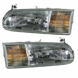 Headlights Headlamps Left & Right Pair Set for 95-97 Ford Windstar