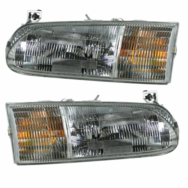 Headlights Headlamps Left & Right Pair Set for 95-97 Ford Windstar