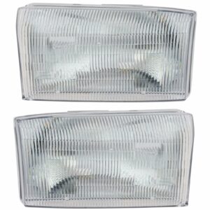 Headlights Headlamps Left & Right Pair Set for Ford Super Duty Pickup Truck