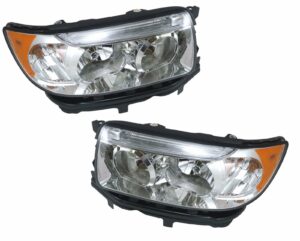 Headlights Headlamps Left & Right Pair Set for 06-08 Subaru Forester