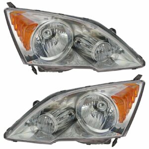 Headlights Headlamps Left & Right Pair Set of 2 for 07-11 Honda CR-V CRV
