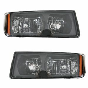 Headlights Headlamps Pair Set LH & RH for 02-05 Chevy Avalanche Pickup Truck