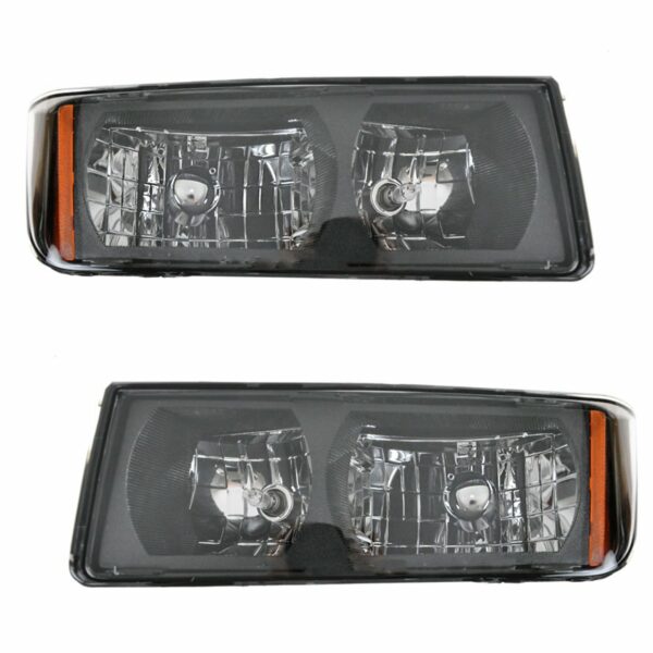 Headlights Headlamps Pair Set LH & RH for 02-05 Chevy Avalanche Pickup Truck