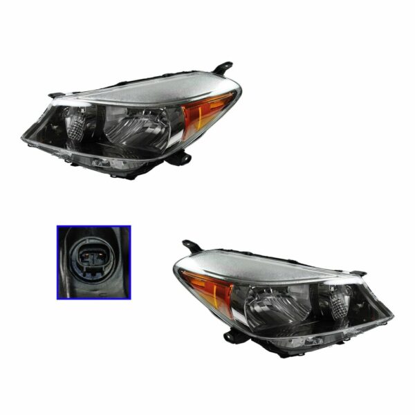 Headlight Headlamp LH Driver RH Passenger PAIR for 12-13 Toyota Yaris Hatchback