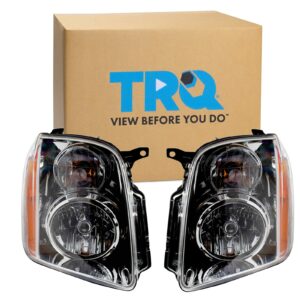TRQ Headlight Set Fits 2007-2014 GMC Yukon Yukon XL 1500 2007-2013 Yukon XL 2500