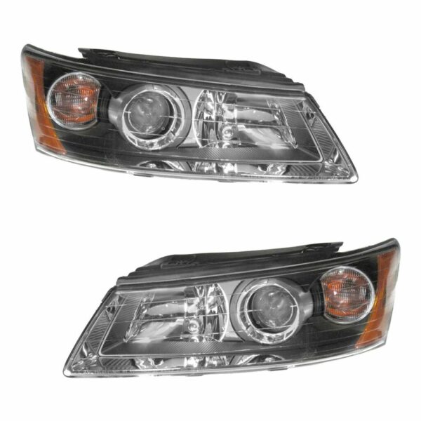 Headlights Headlamps Left & Right Pair Set for 06-08 Hyundai Sonata