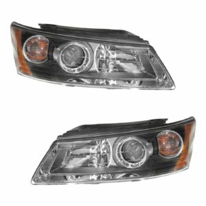 Headlights Headlamps Left & Right Pair Set for 06-08 Hyundai Sonata