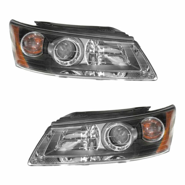 Headlights Headlamps Left & Right Pair Set for 06-08 Hyundai Sonata