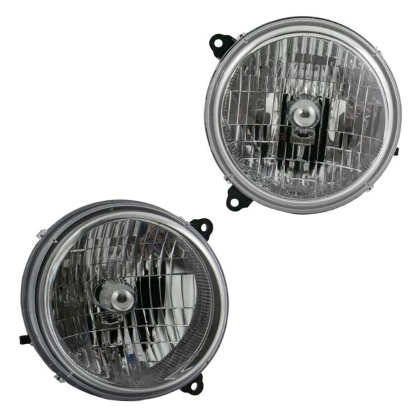 Halogen Headlight Lamp Assembly Pair LH & RH Sides for 03-04 Jeep Liberty
